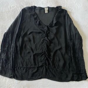 J. Jill Ruffle Black‎ Top Size Medium